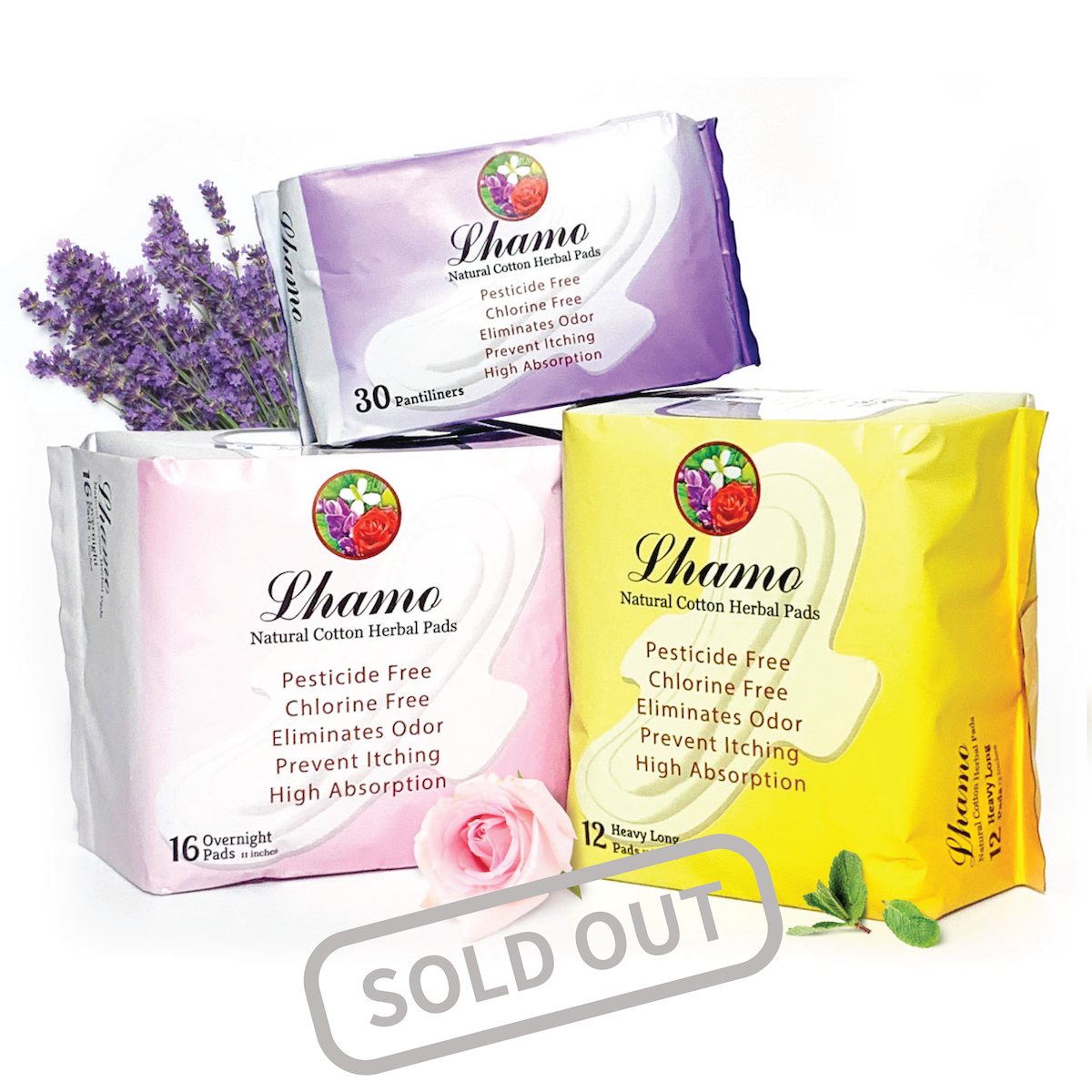 Heavy Flow Protection Set  Lhamo Herbal Infused Sanitary Napkin